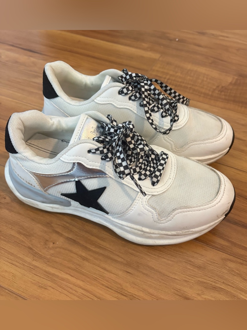 Vintage Havana White Star Sneakers Checkerboard Laces size 7 streetwear skater
